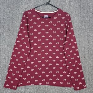 Croft & Barrow T-Shirt Womens XL Maroon Bicycles All Over Print The Classic Tee